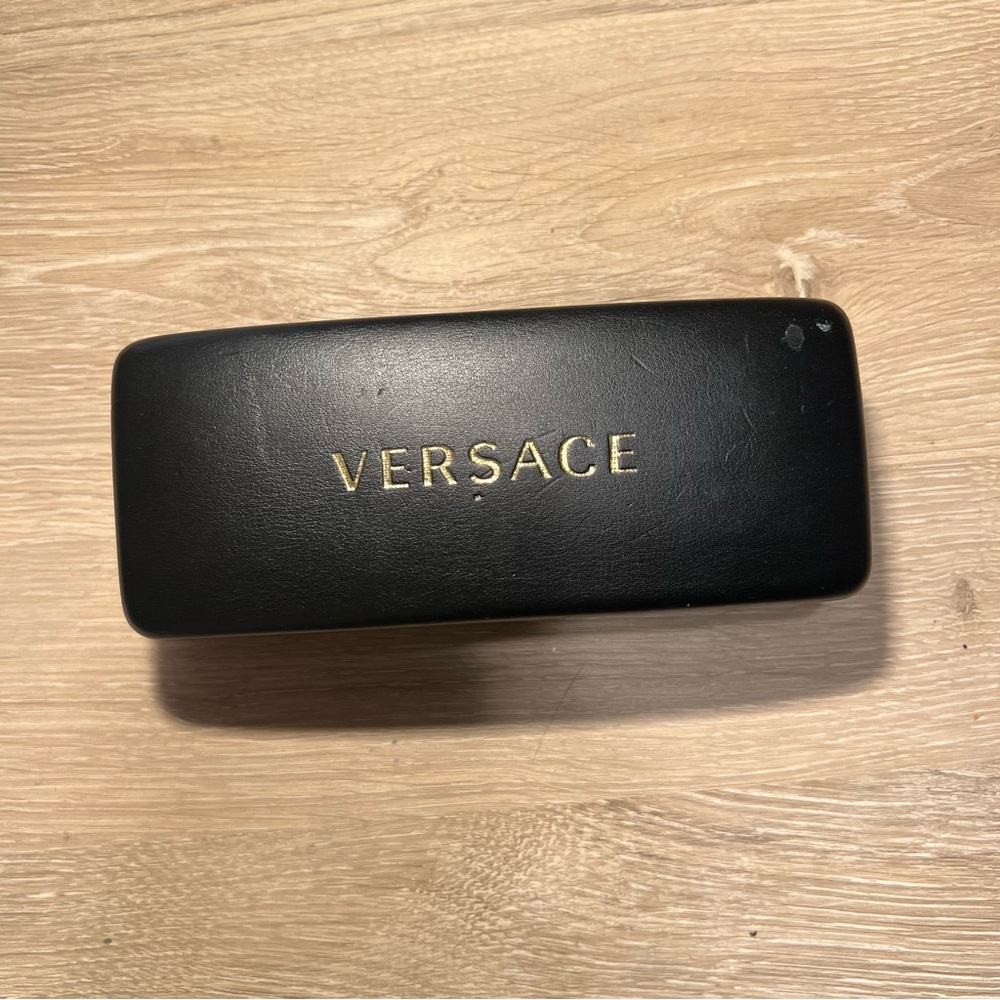 Versace glasses Black Case with Gold Lettering